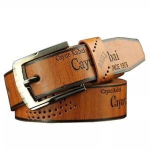 A dozen men's brown belts